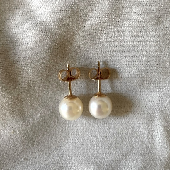 14k Gold and Pearl Earrings